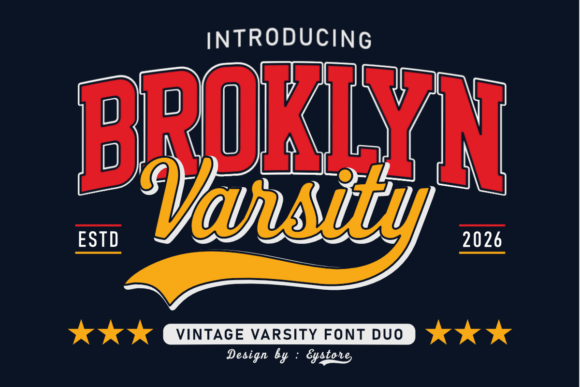 Brooklyn Varsity: A Vintage Font Duo for Athletic Branding