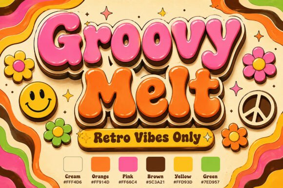 Groovy Melt: A Premium Font for Retro Branding
