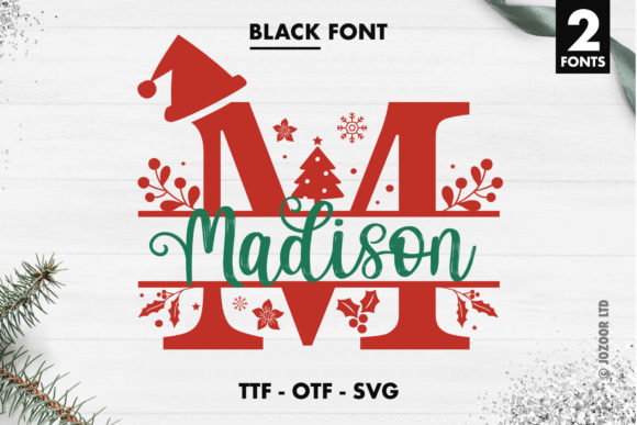 Madison Christmas Split Monogram: A Festive Font for Your Projects