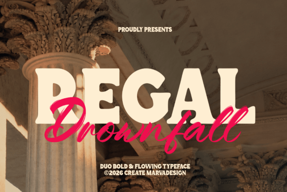 Regal Drownfall: Where Bold Serif Meets Fluid Script