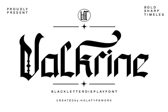 Valkrine: A Modern Gothic Display Font for Bold Brands